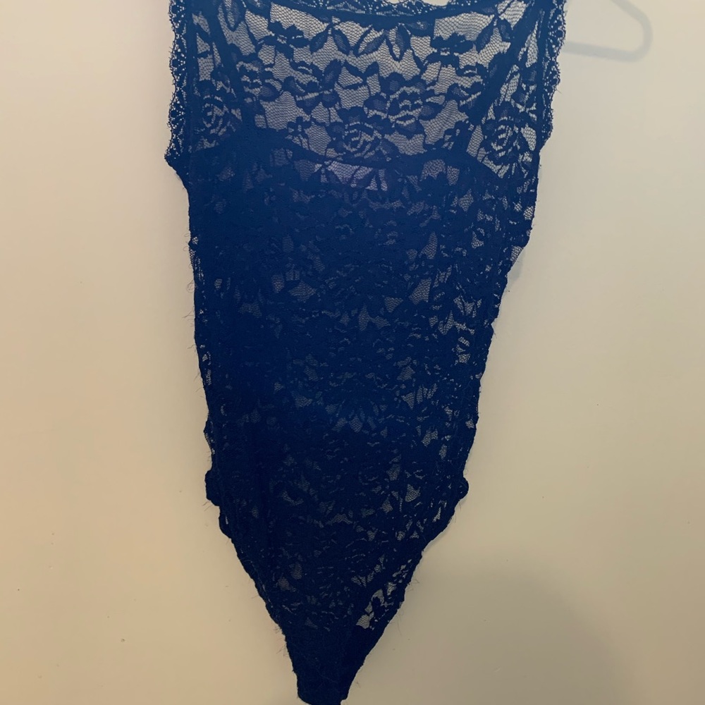 Black Sans Souci floral mesh bodysuit